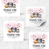 Pink Baby is Brewing Halloween Baby Shower Vierkante Sticker
