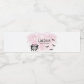 Pink Baby is Brewing Halloween Baby Shower Waterfles Etiket (Enkel label)