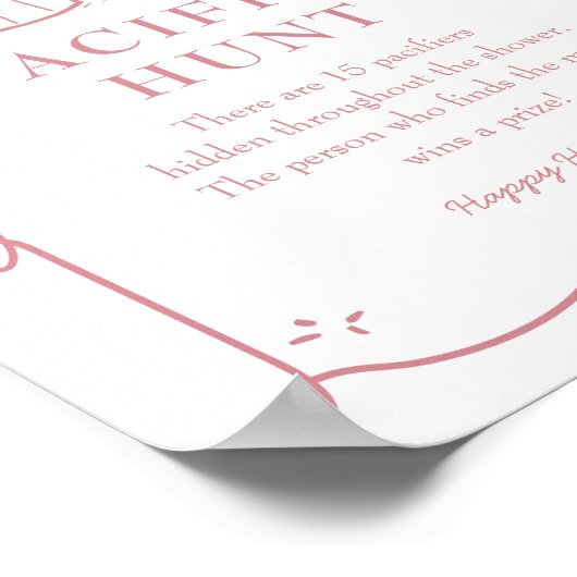 Pink Baby is Brewing Pacifier Sign Poster (Hoek)