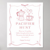 Pink Baby is Brewing Pacifier Sign Poster (Voorkant)