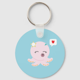 Pink Baby Octopus Sleutelhanger