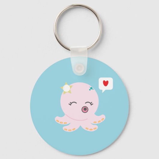 Pink Baby Octopus Sleutelhanger (Voorkant)