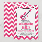 Pink Baby Rock Baby shower Invitation Kaart (Voorkant / Achterkant)