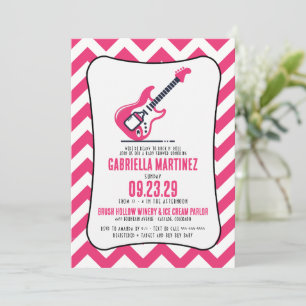 Pink Baby Rock Baby shower Invitation Kaart