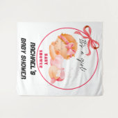 Pink Baby Shower, Baby Girl Party Backdrop Wandkleed (Voorkant (horizontaal))