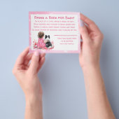 Pink Baby Shower Bring a Book for Baby Flyer (Hand)
