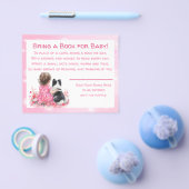 Pink Baby Shower Bring a Book for Baby Flyer (Enkel)