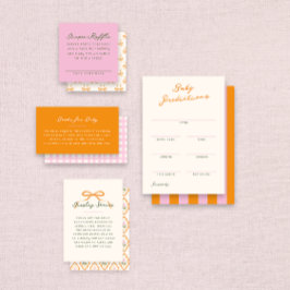 Pink Baby Shower Diaper Raffle Entry Card Informatiekaartje