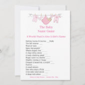 Pink Baby shower Guessing Game Invitation Kaart (Voorkant)