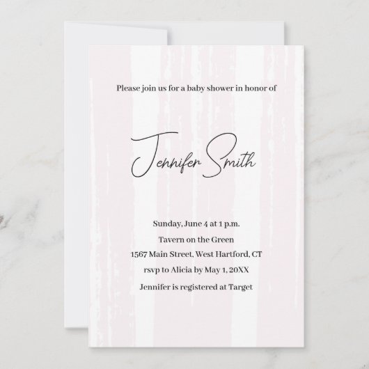 PINK BABY SHOWER INVITATION briefkaart (Voorkant)