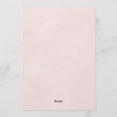 Pink baby shower invitation with a cute elephant kaart (Achterkant)