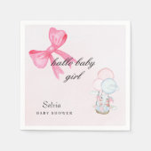 Pink Baby Shower Napkin Design Servet (Voorkant)