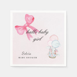 Pink Baby Shower Napkin Design Servet