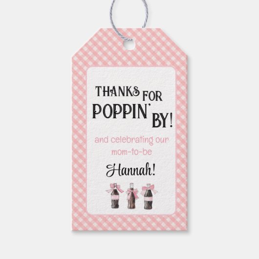 Pink Baby Soda Ready to POP  Cadeaulabel (Voorkant)