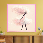 Pink Babys Breath Ballerina Canvas Afdruk (Insitu (Woonkamer))