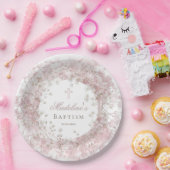 pink baby's breath Baptism Papieren Bordje (Feest)