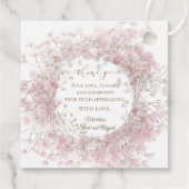 pink baby's breath Baptism thank you Bedankjes Labels (Achterkant)