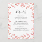 Pink Baby's Breath bruiloft gast informatie Informatiekaartje (Voorkant)