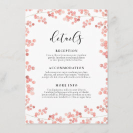 Pink Baby's Breath bruiloft gast informatie Informatiekaartje