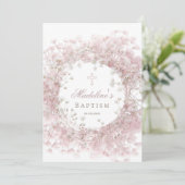 pink baby's breath flowers Baptism Kaart (Staand voorkant)