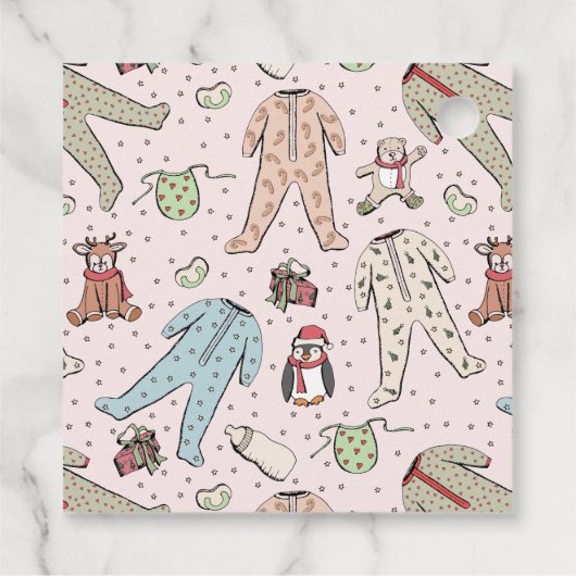 Pink Baby's eerste kerstcadeau Labels (Achterkant)