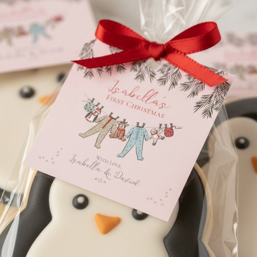 Pink Baby's eerste kerstcadeau Labels