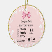 Pink Baby's Eerste Kerstmis met foto Keramisch Ornament (Links)