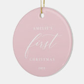 Pink Baby's First Christmas Photo Ornament (Links)
