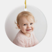 Pink Baby's First Christmas Photo Ornament (Achterkant)