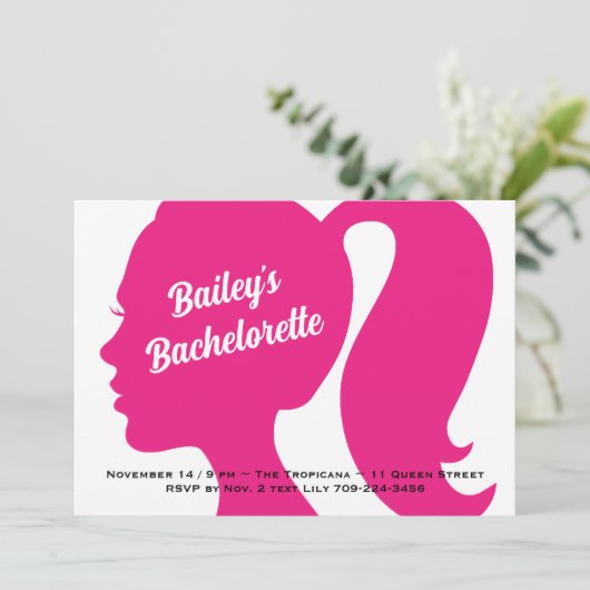 Pink Bachelorette Kaart (Staand voorkant)