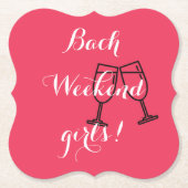 pink bachelorette  kartonnen onderzetters (Voorkant)