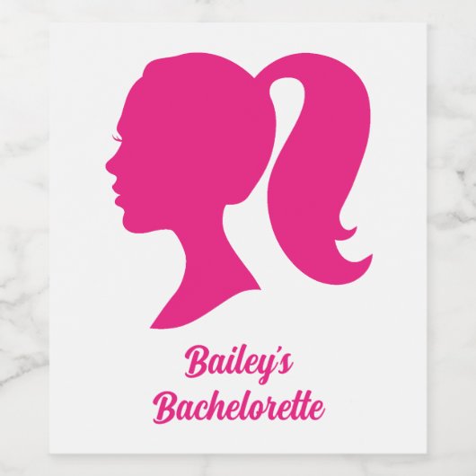 Pink Bachelorette Wijn Etiket (Enkel label)