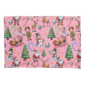 Pink Background Christmas Decorative Pattern Kussensloop (Voorkant)