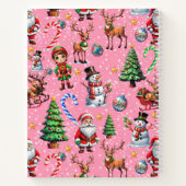 Pink Background Christmas Decorative Pattern Notitieboek (Achterkant)