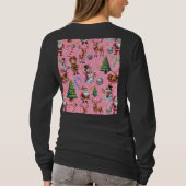 Pink Background Christmas Decorative Pattern T-shirt (Achterkant)