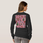 Pink Background Christmas Decorative Pattern T-shirt (Achterkant volledig)