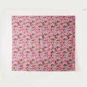 Pink Background Christmas Decorative Pattern Wandkleed (Voorkant (horizontaal))