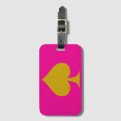 Pink Background design and Gold Spade Bagagelabel (Voorkant (verticaal))