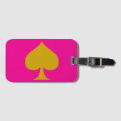 Pink Background design and Gold Spade Bagagelabel (Voorkant (horizontaal))