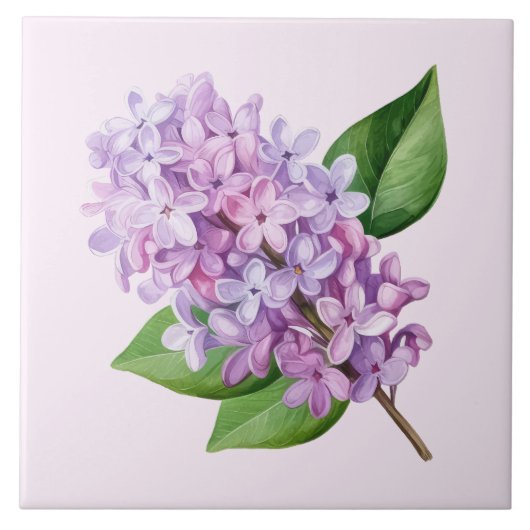 Pink Background Lilac Blossom Art Tegeltje (Voorkant)
