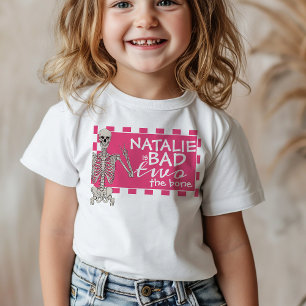 Pink Bad Two Het Bone Halloween 2e Verjaardagsfees Kinder Shirts