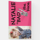 Pink Bad Two The Bone Halloween 2e verjaardag foto Spandoek (Verticaal)