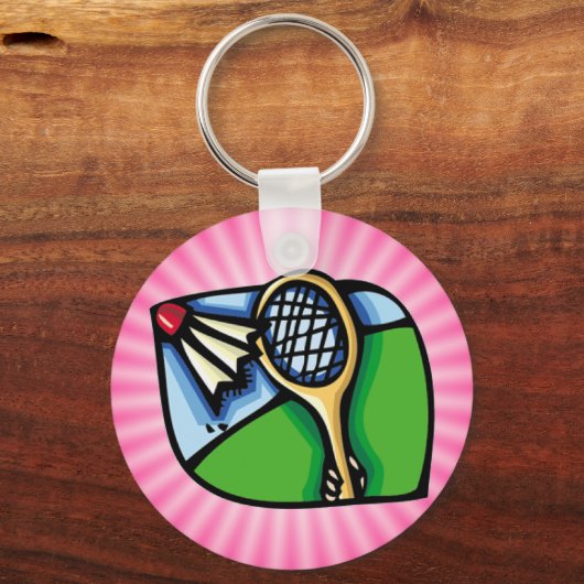 Pink Badminton Sleutelhanger (Voorkant)