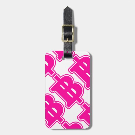 PINK BAHT SIGN ฿ Thaise ฿ Bagagelabel (Voorkant verticaal)