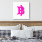 PINK BAHT SIGN ฿ Thaise ฿ Canvas Afdruk (Insitu (Slaapkamer))