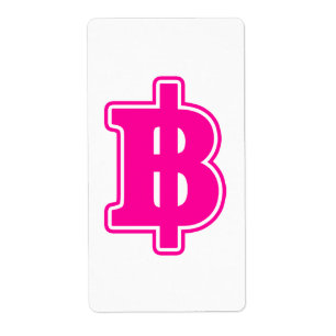 PINK BAHT SIGN ฿ Thaise ฿ Etiket