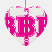 PINK BAHT SIGN ฿ Thaise ฿ Keramisch Ornament (Achterkant)