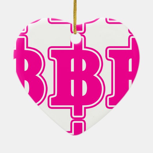 PINK BAHT SIGN ฿ Thaise ฿ Keramisch Ornament (Achterkant)