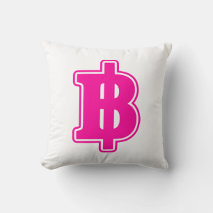 PINK BAHT SIGN ฿ Thaise ฿ Kussen