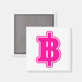 PINK BAHT SIGN ฿ Thaise ฿ Magneet (Voorkant / Achterkant)